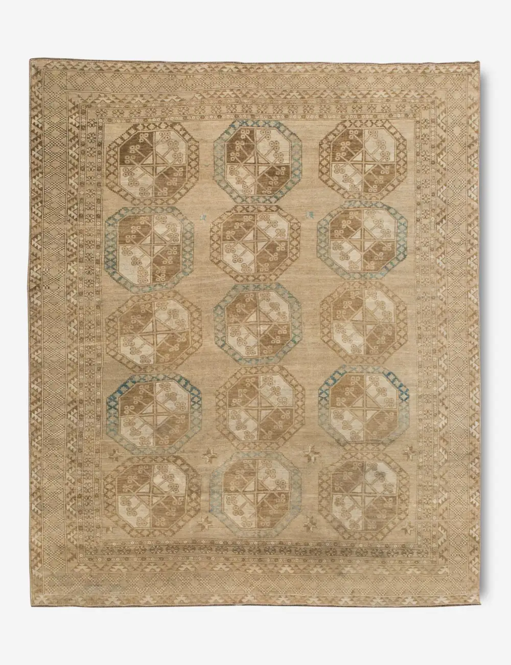 Striking Distinctive Turkish Inspired Hand Knotted Wool Area Rug