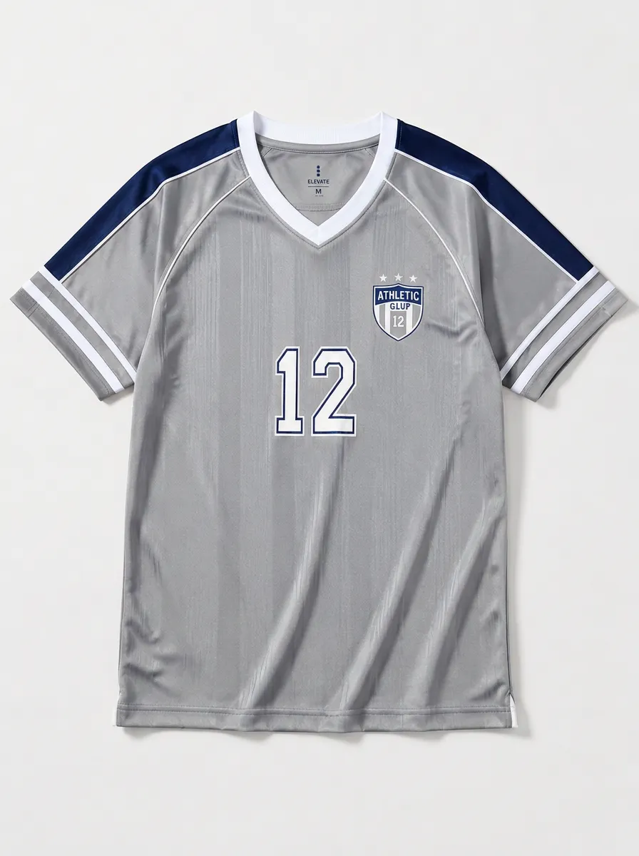 Unisex Athletic Club Number 12 Blue Printed Soccer Jersey