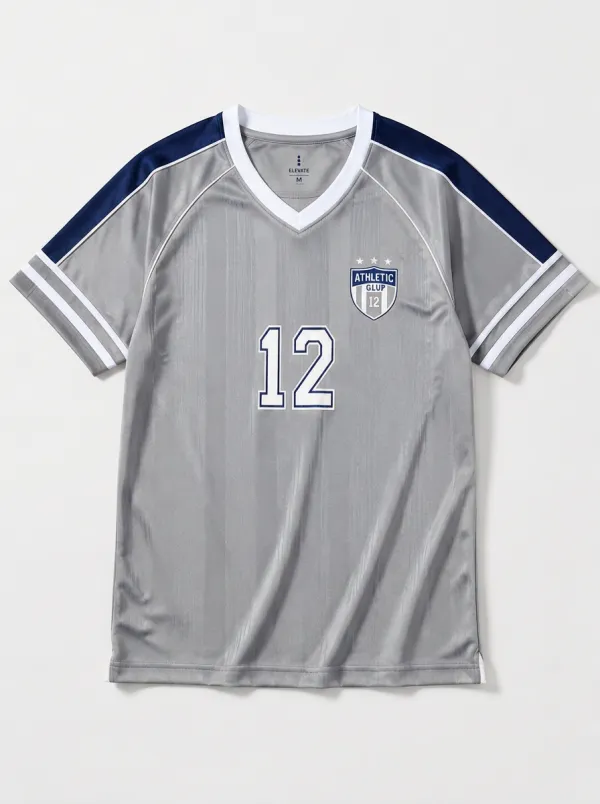 Unisex Athletic Club Number 12 Blue Printed Soccer Jersey
