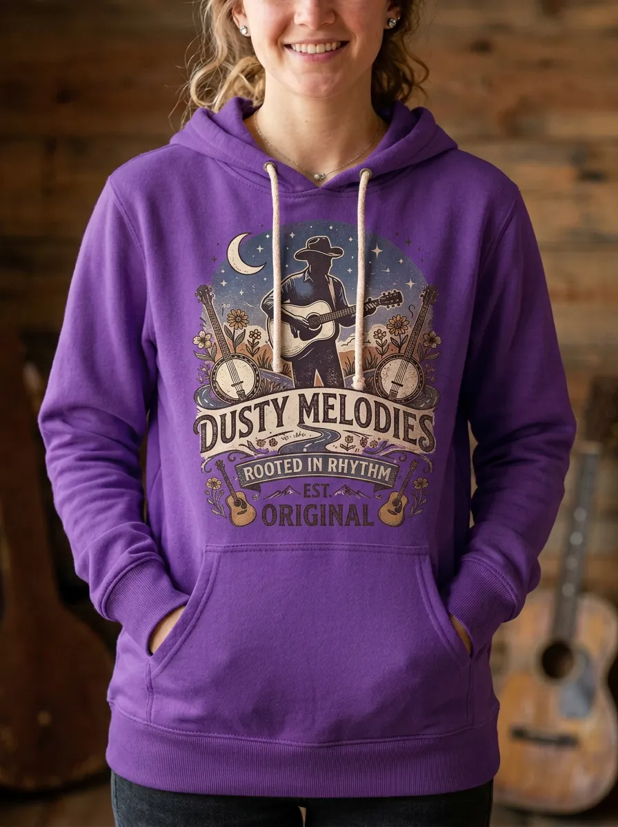 Banjo Women's Country Music Printed Hoodie