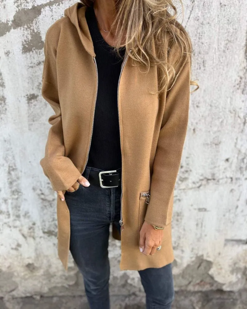 Cotton Zip Front Cardigan