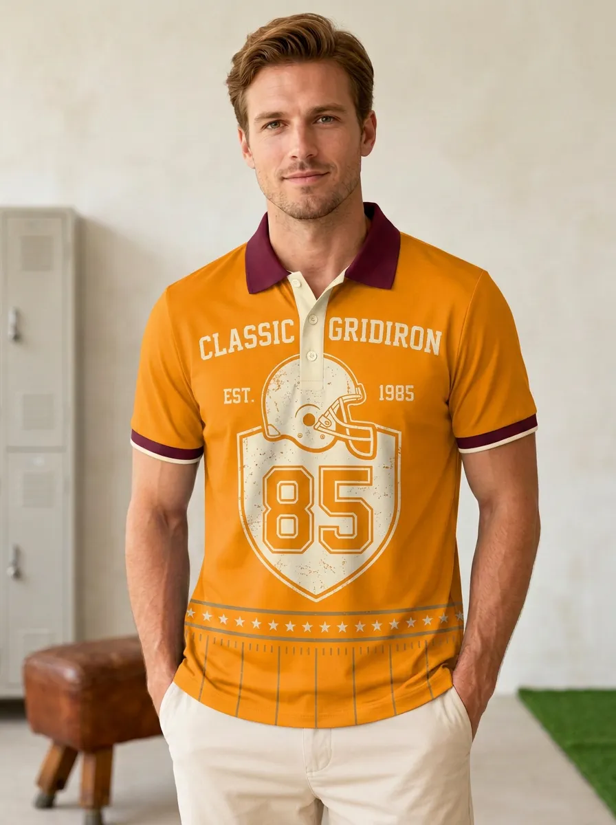 Men's Sideline Gridiron Helmet Polo Shirt