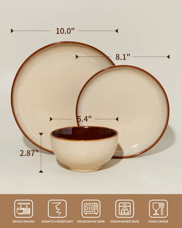 Reactive Glaze Round Dinnerware Set