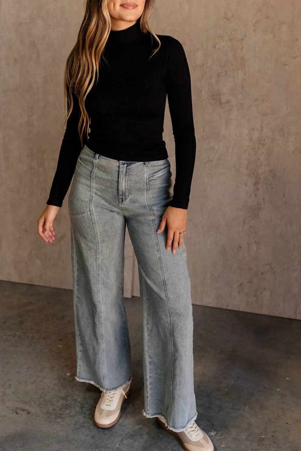 Ribbed Mock Neck T-Shirt
