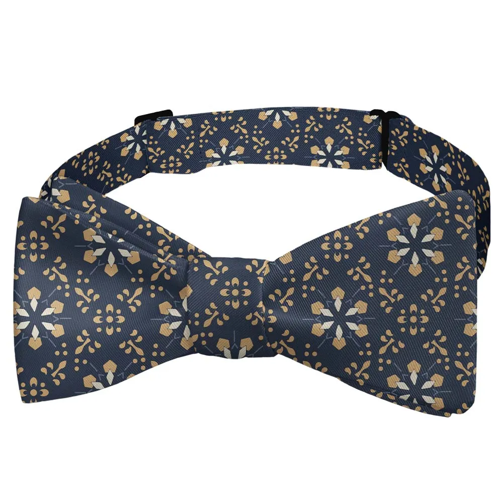 Deco Floral Motif Bow Tie