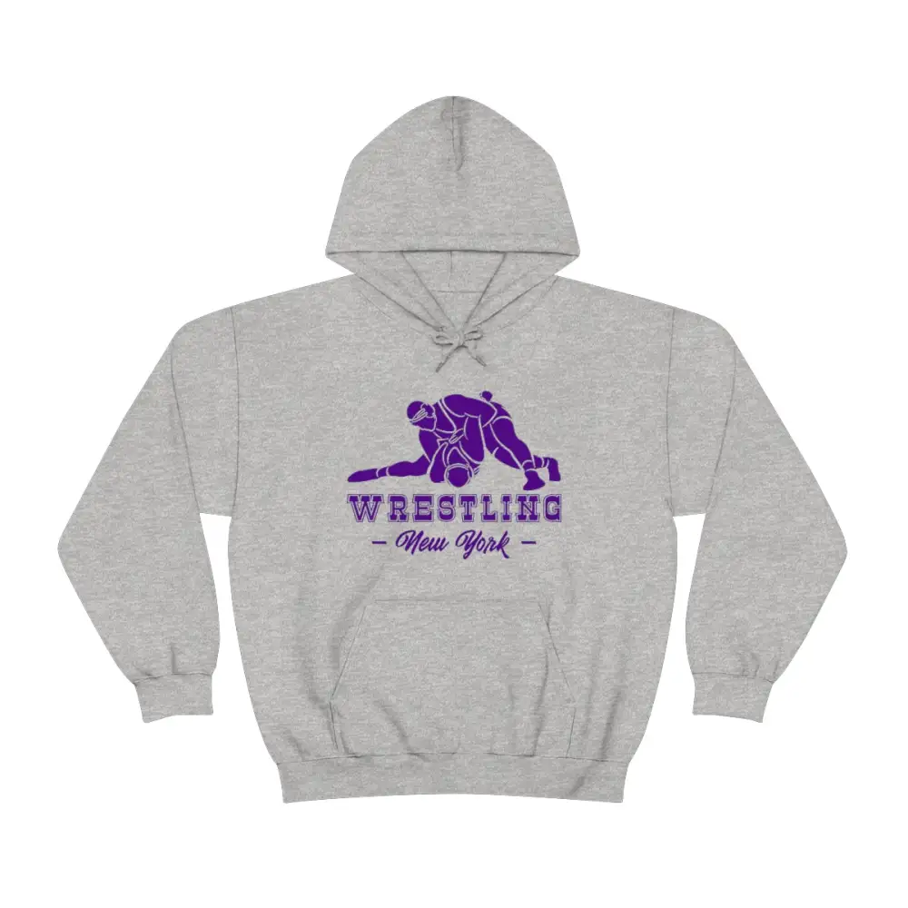 Soft Fleece Varsity Style Wrestling Graphic Pullover Hoodie