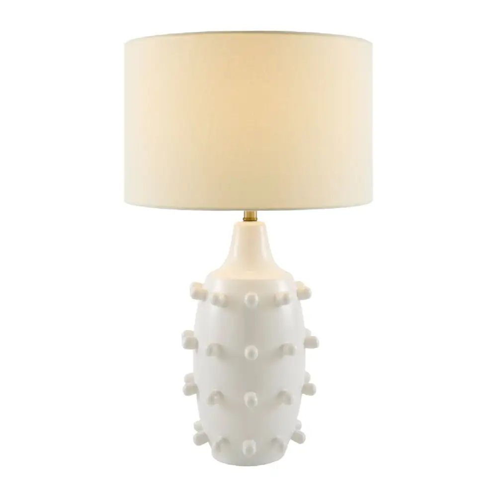 Ceramic Metal Linen Table Lamp