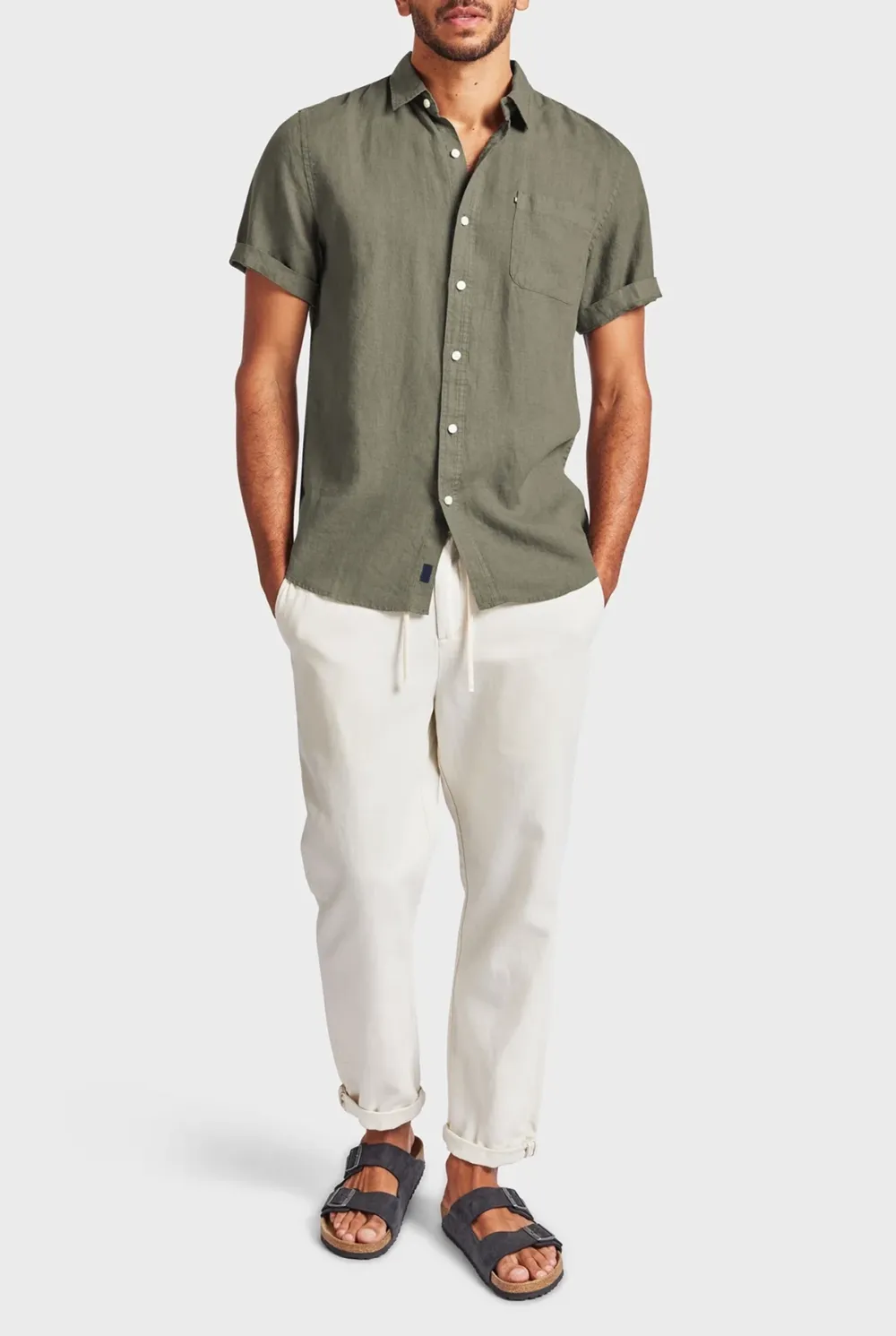 Linen SS Shirt-Dutch blue