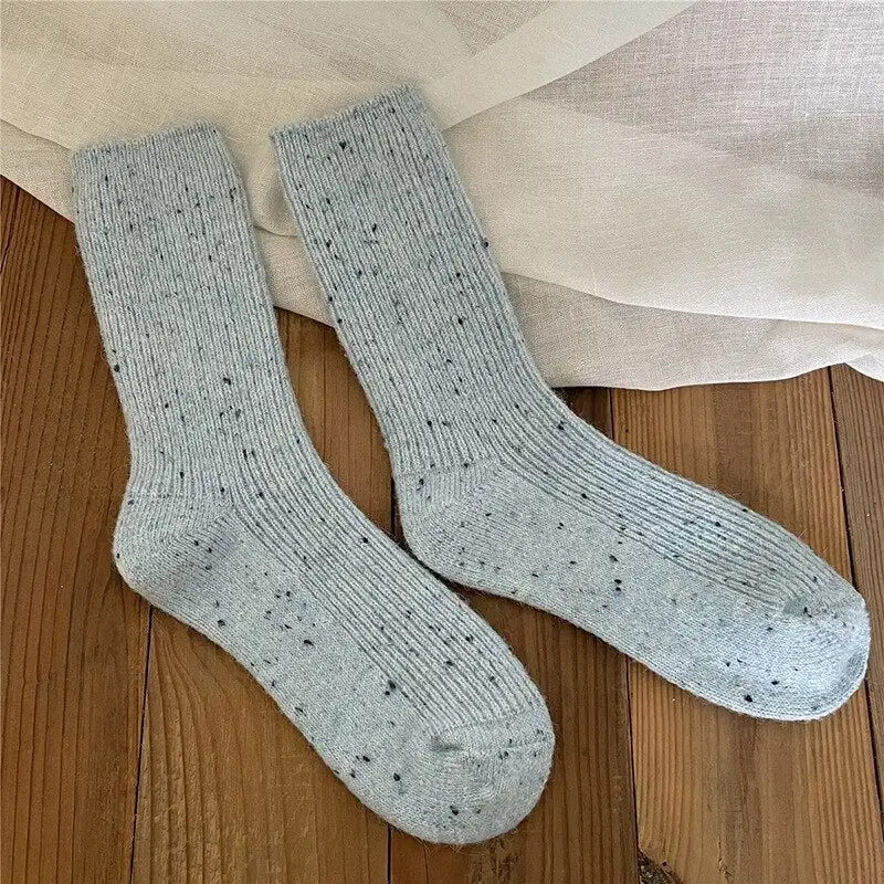 Wool Blend Ribbed Knee High Socks