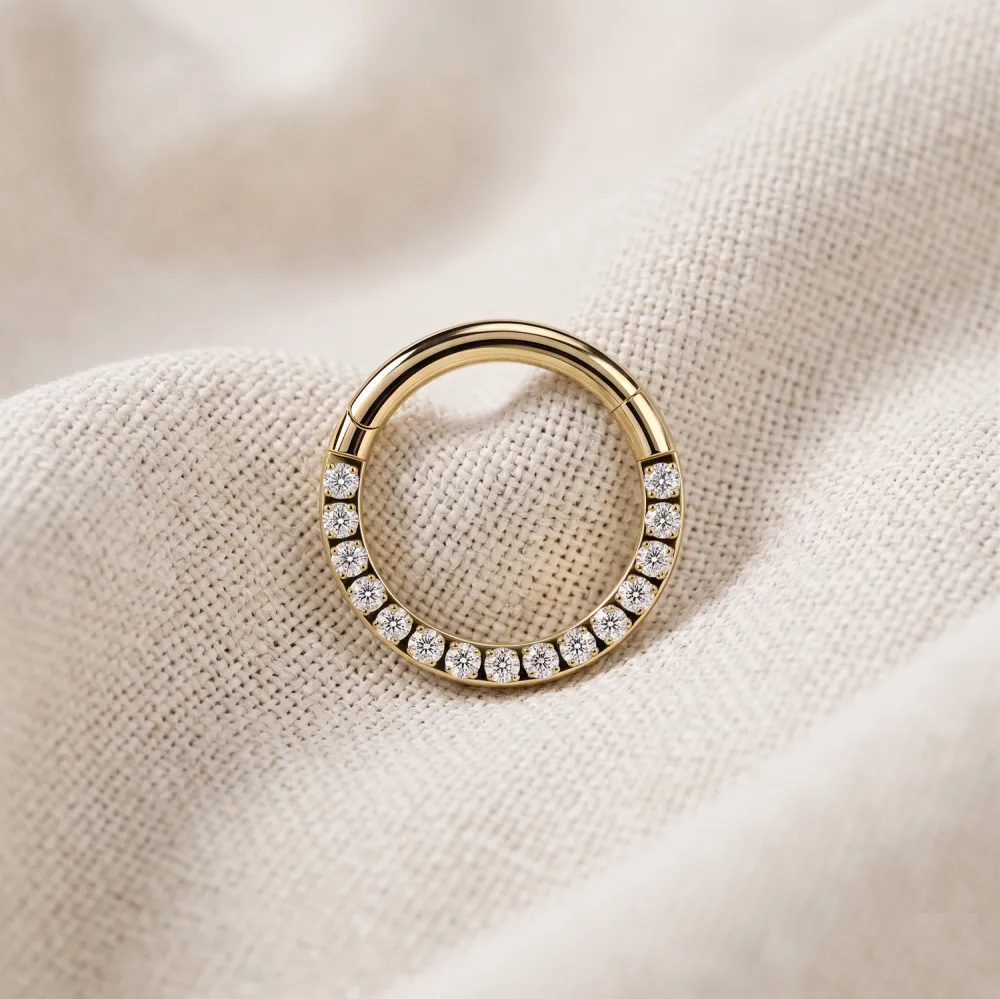 Elegant Titanium Hinged Hoop Ring