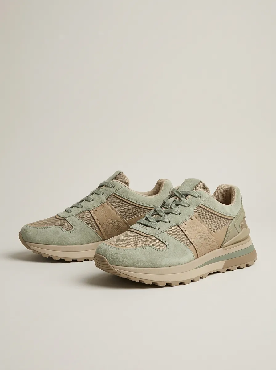 Unisex Topographic Print Sneakers