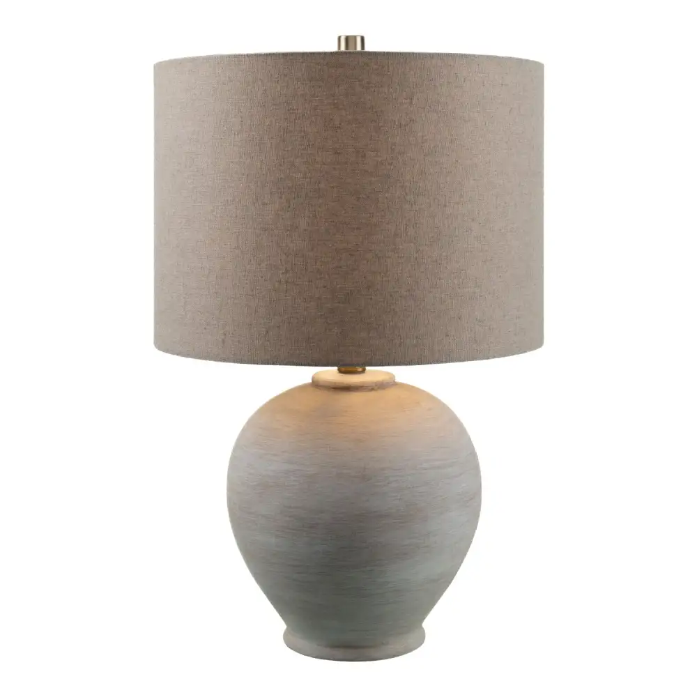 Linen Shade Modern Ceramic Metal Linen Table Lamp