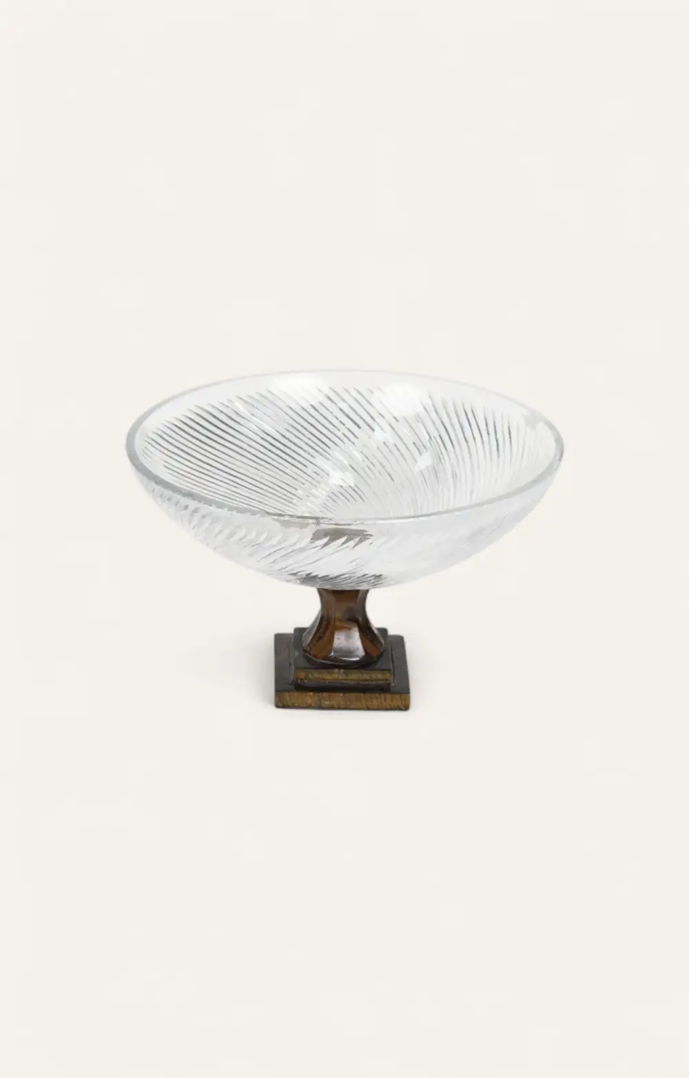 Ribbed Glass Jasper Footed Bowl