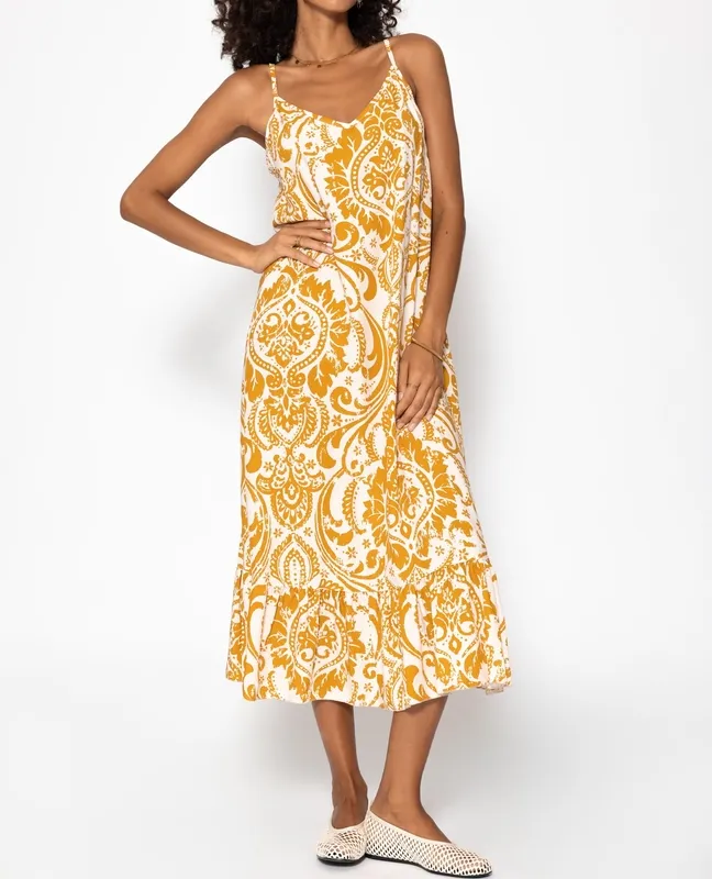 Yellow Print Everyday Dress