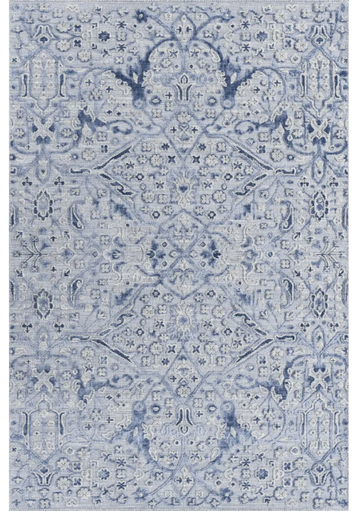Hand Knotted Floral Persian Inspired Wool Viscose Area Rug