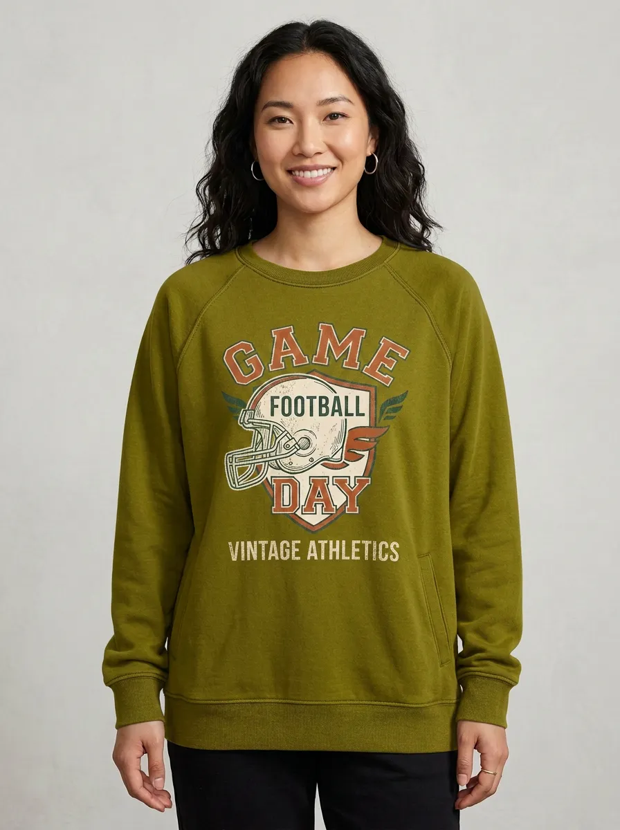 Women's Football Fan Game Day Helmet Graphic Sweatshirt