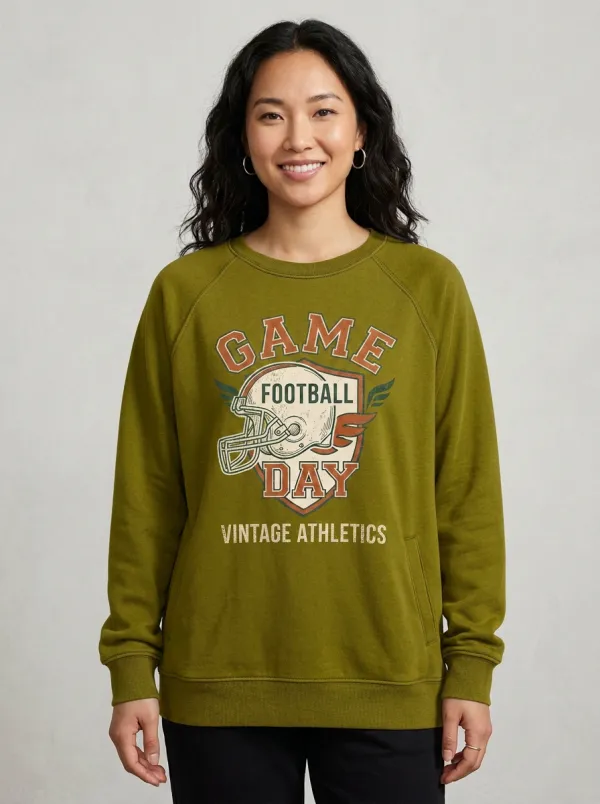 Women's Football Fan Game Day Helmet Graphic Sweatshirt
