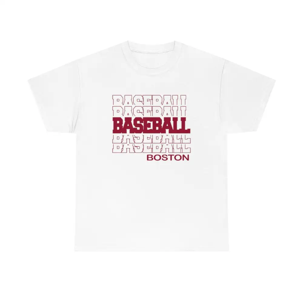 Baseball Boston in Modern Stacked Lettering