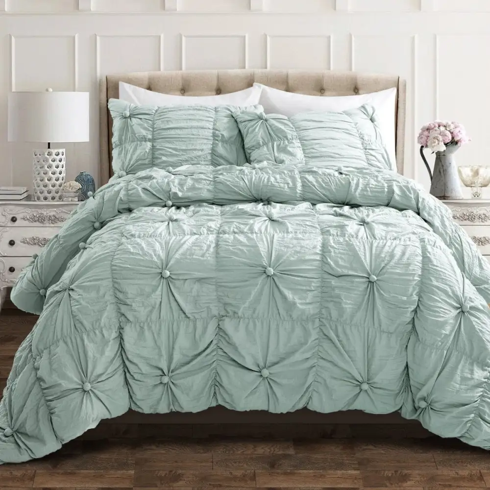 Clean Polyester Textured Comforter Bedding Set