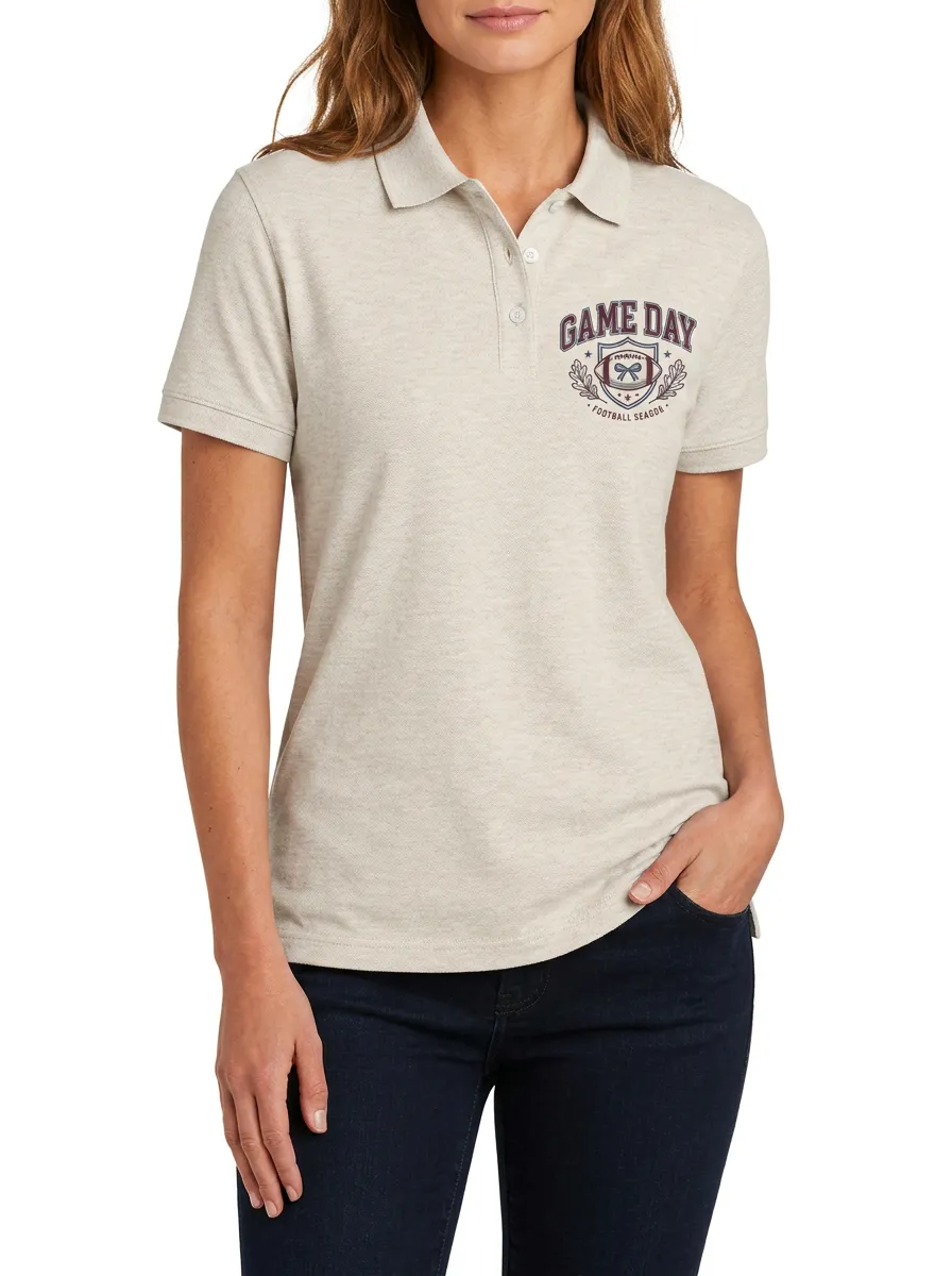 Game Day Football Season Shield Graphic Polo Shirt