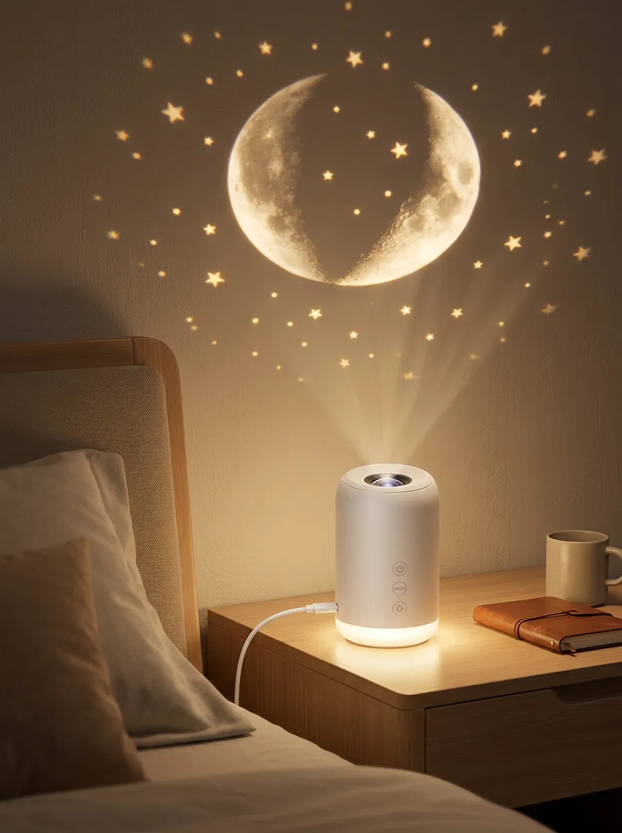 Celestial Moon and Stars Projector Night Light