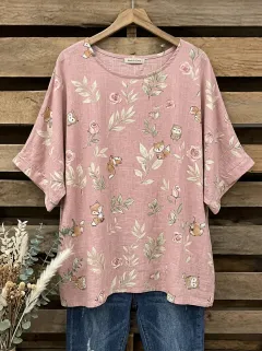 Fox Owl Women's Loose Printed T-Shirt