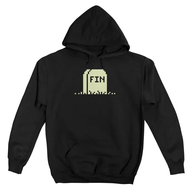 Men's Simple Pixel Print Long-Sleeved Hooded Hoodie