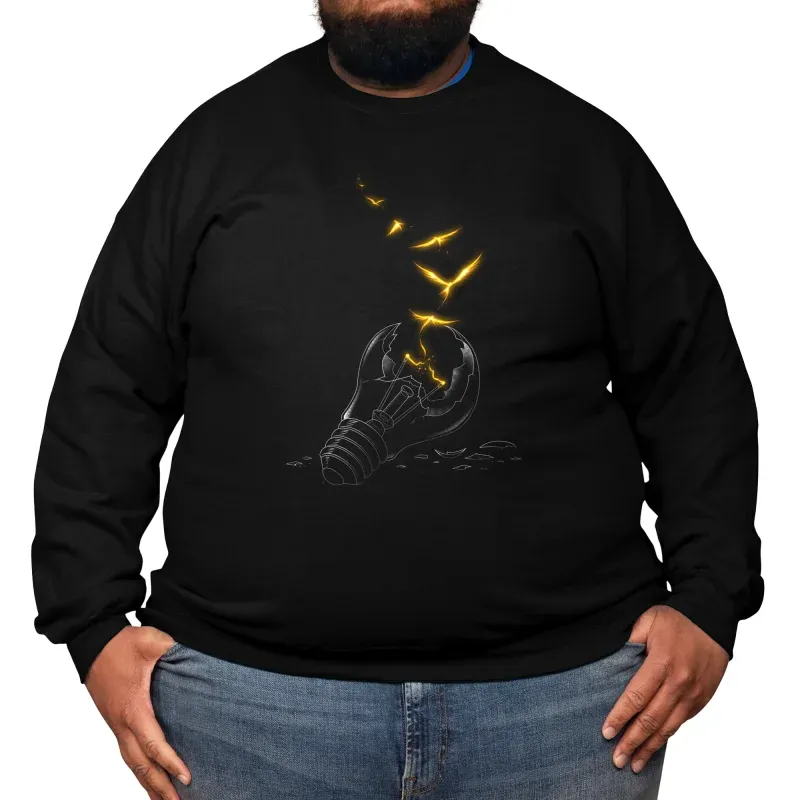 Imaginative Broken Bulb And Birds Sweatshirt