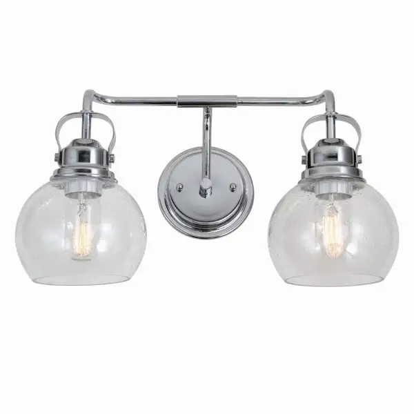 Dual-Light Metal Bubbled Glass Vanity Light