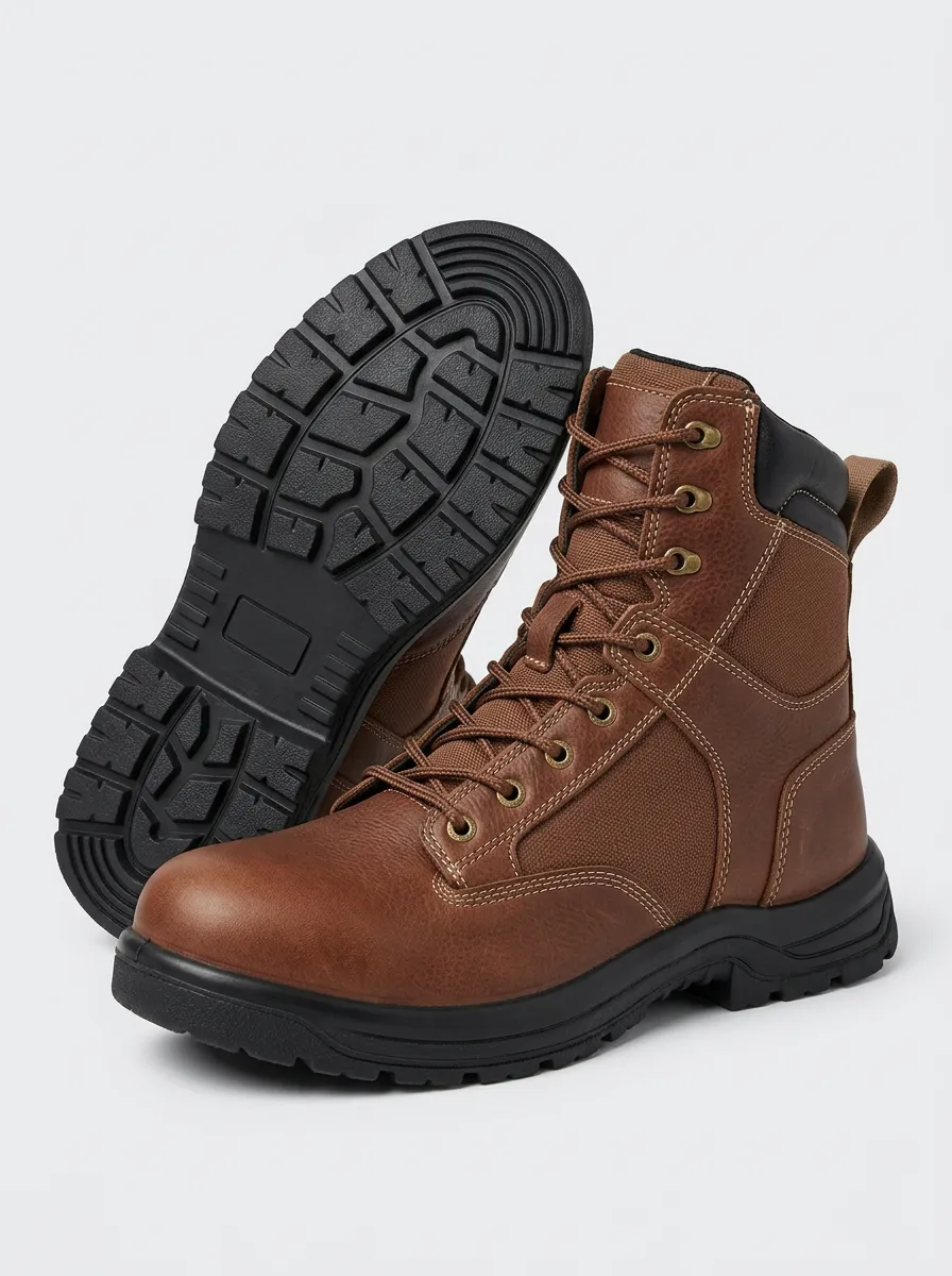 Unisex Leather Tactical Non-Slip Print Work Boots