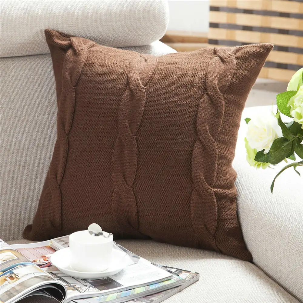 Cotton Cushion Cover Set With Striped Detail