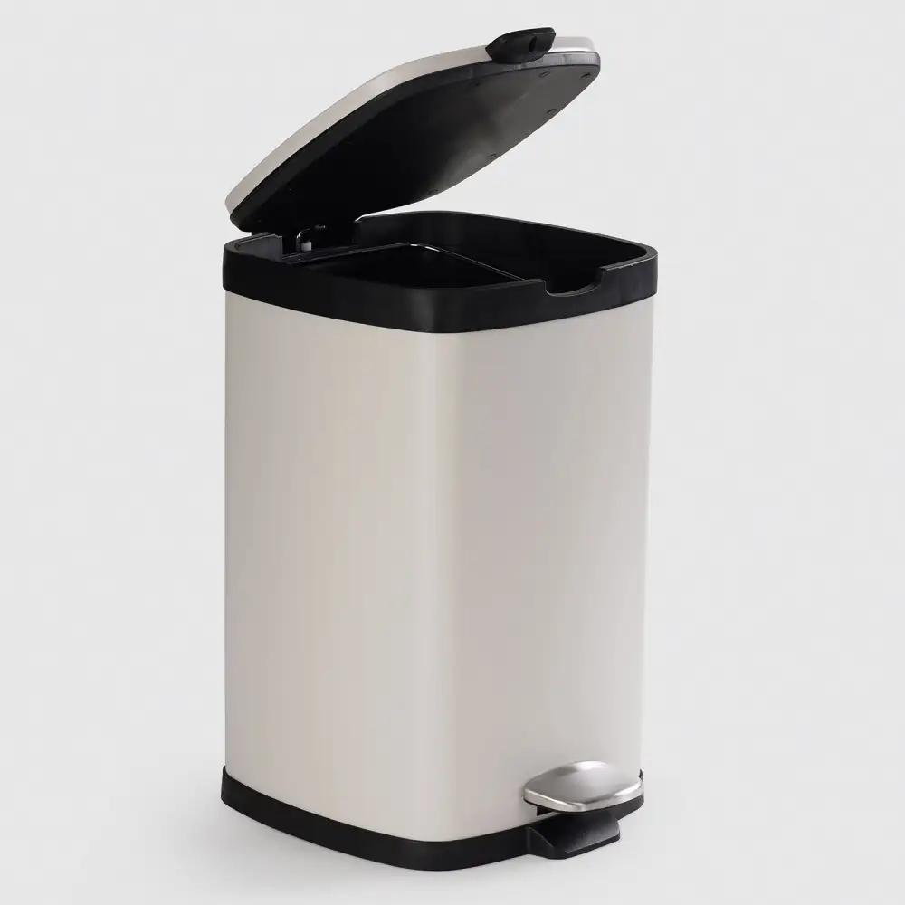White Black Large Pedal Bin