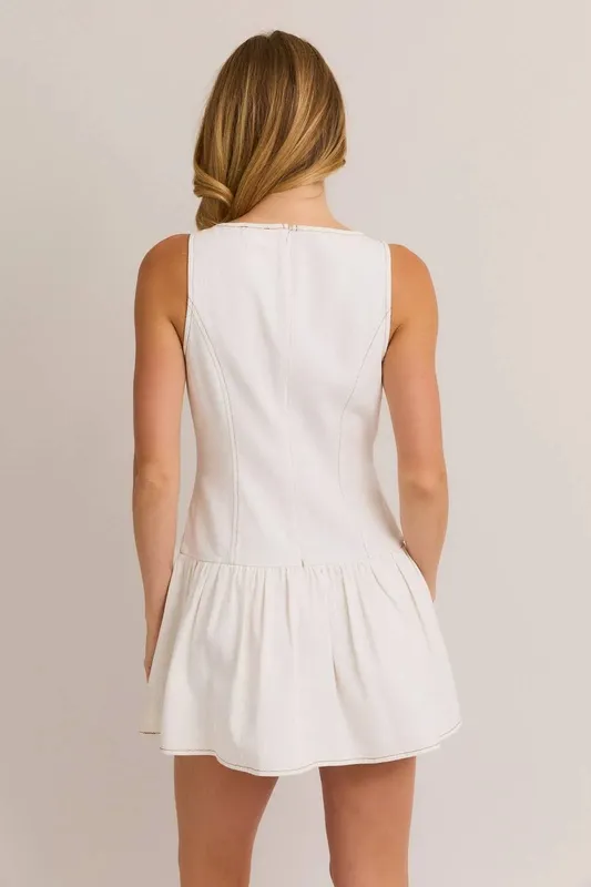 Ivory Cotton Blend Dress
