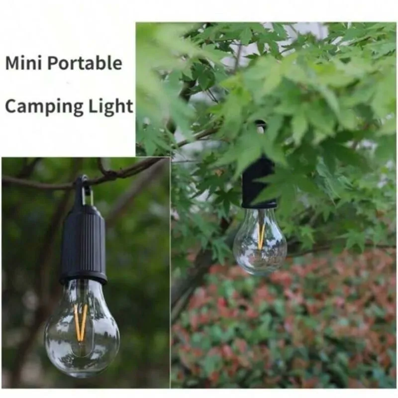 Rechargeable Camping Hanging Bulb Light Unbreakable | Decorative Hanging Bulb with 3 Modes Tent Lamp for Camping | USB C Rechargeable with Hook Emergency Lamp Light (Pack of 1)