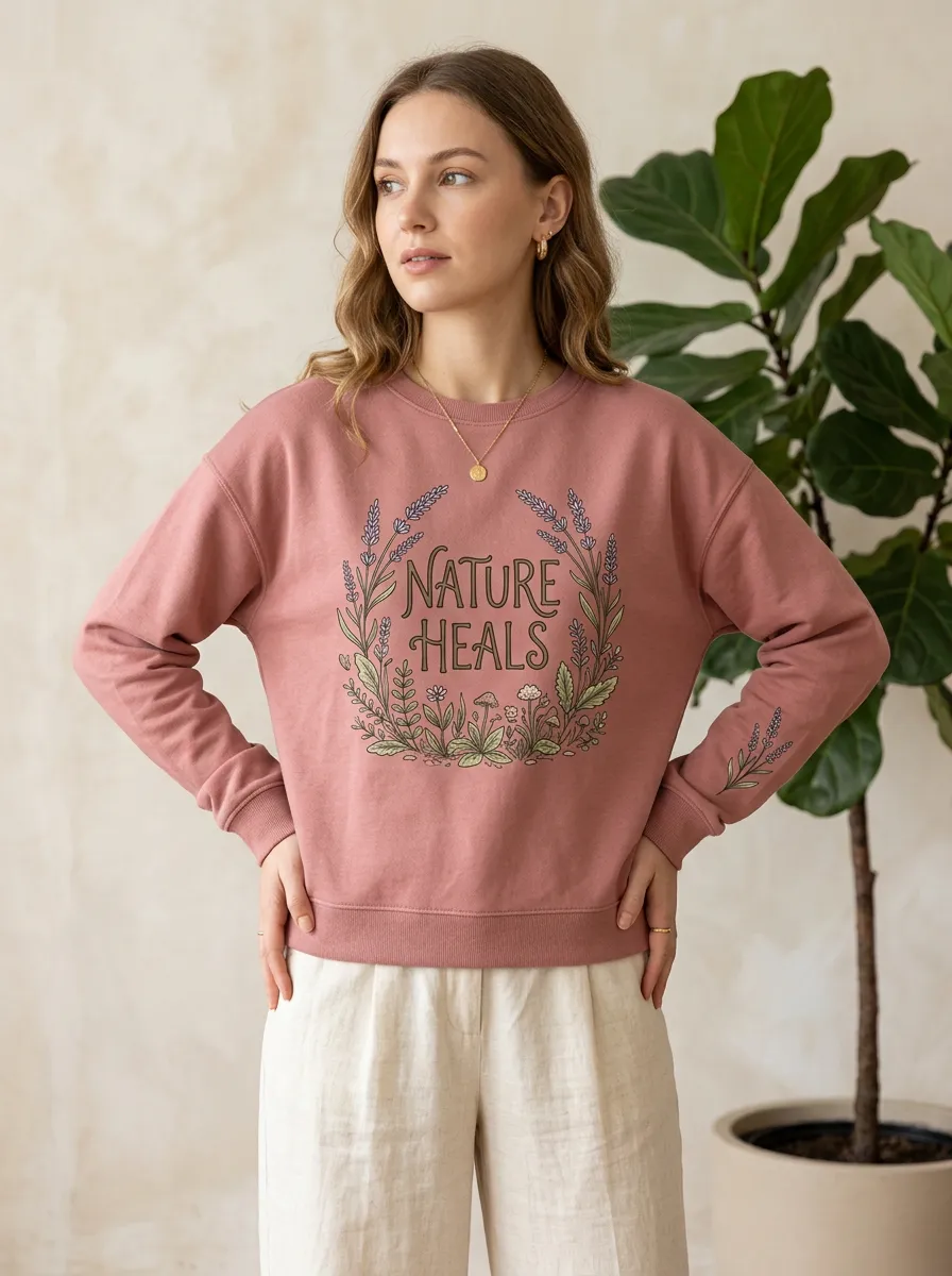 Nature Lover Floral Nature Heals Sweatshirt