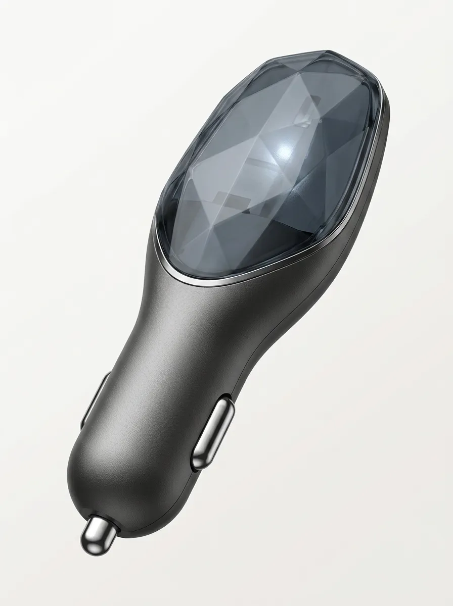 Diamond-Faceted Vehicle Power-Socket Module