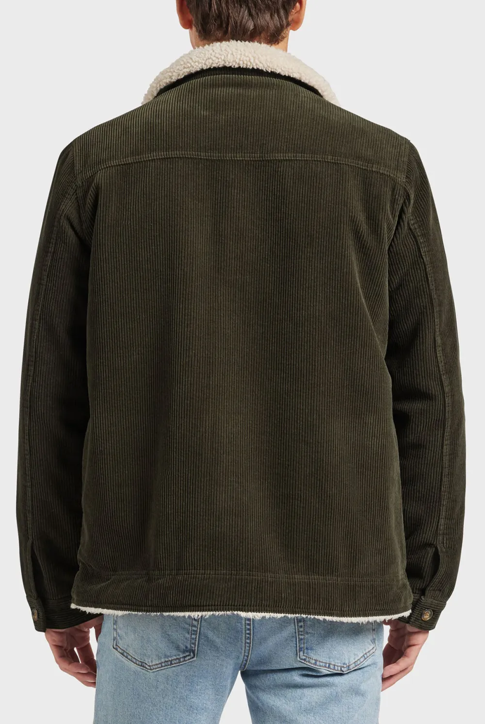 Fleece Lined Corduroy Button Up Jacket