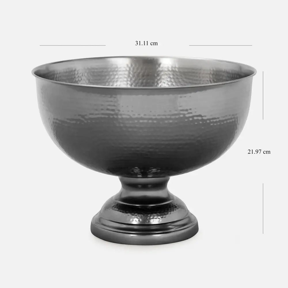 Hammered Metal Punch Bowl
