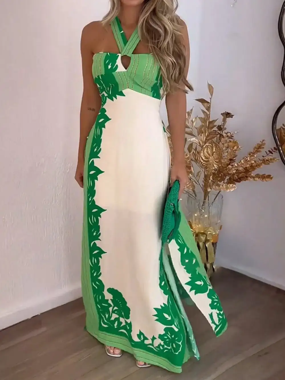 Modern Halter Maxi Dress