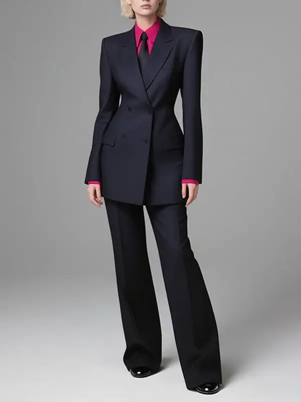 Long Sleeve Relaxed Button Front Pocket Solid Color Blazer