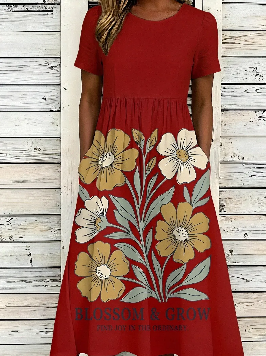Women's Floral Blossom & Grow Printed Casual Dress
