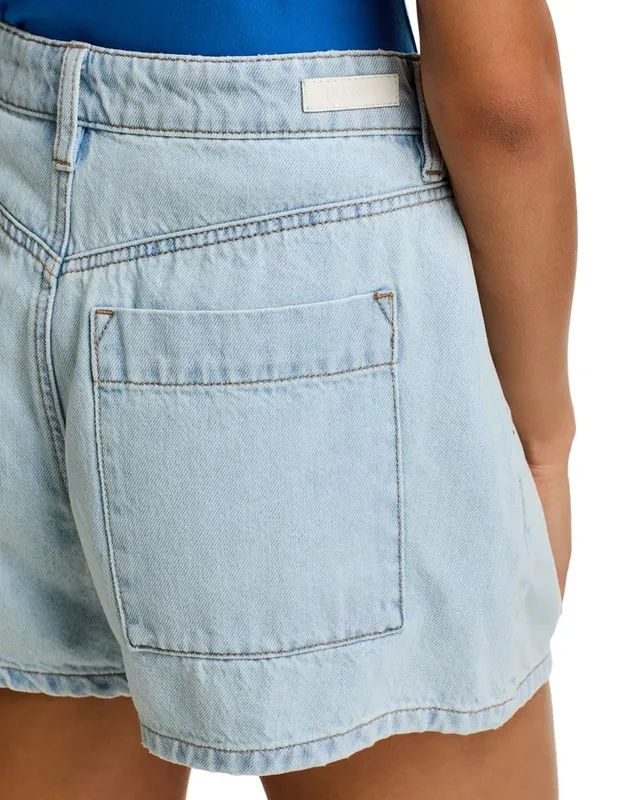 Denim Drawstring Belt Loop Shorts