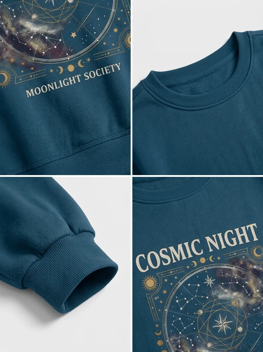 Women's Cosmic Night Astrology Constellation Printed T-shirt