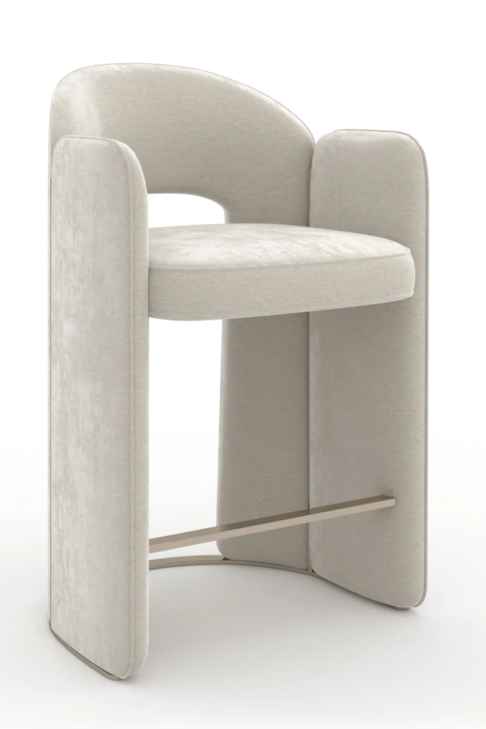 Minimal Velvet Counter Stool
