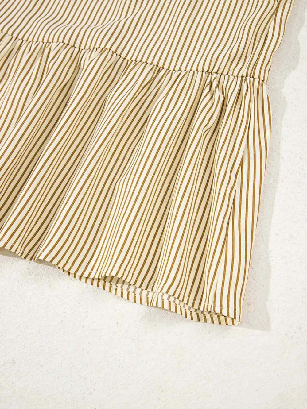 Striped Long Sleeve Collared Mini Dress