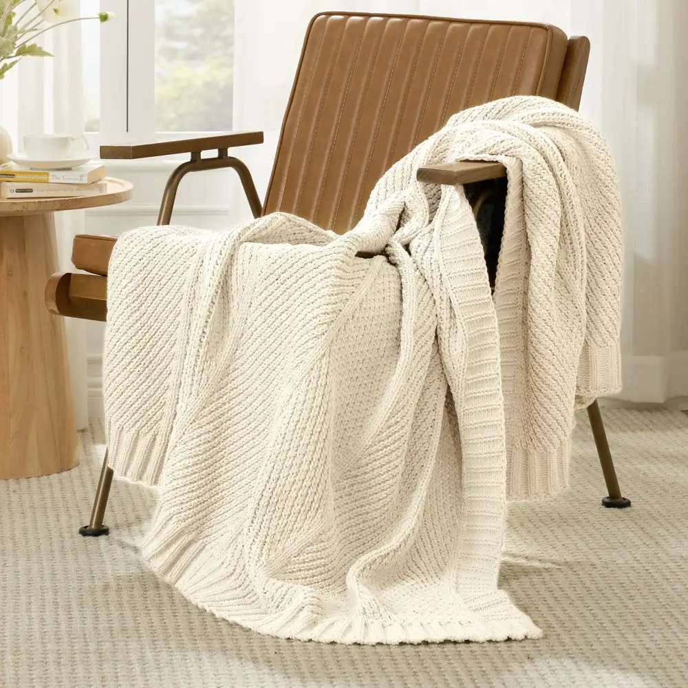 Chenille Chevron Throw Blanket