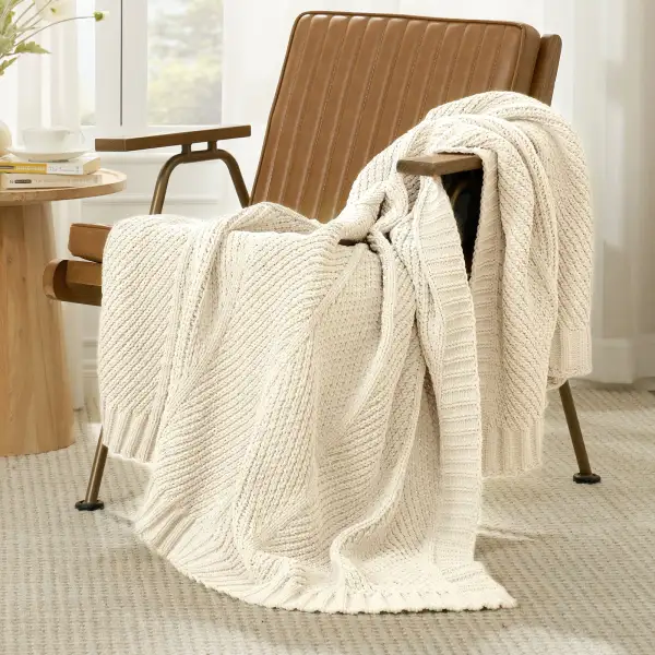 Chenille Chevron Throw Blanket