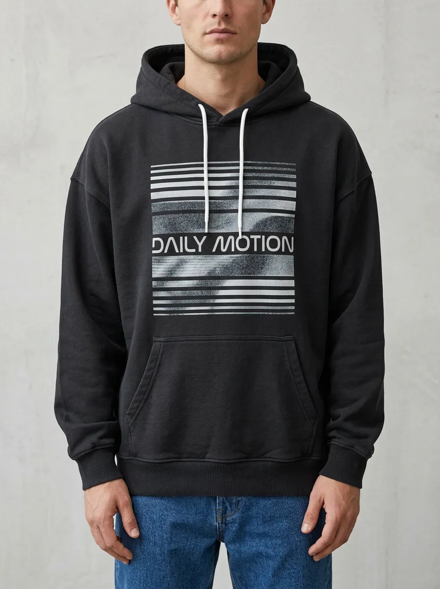 Men's Daily Motion Graphic Striped Print Hoodie
