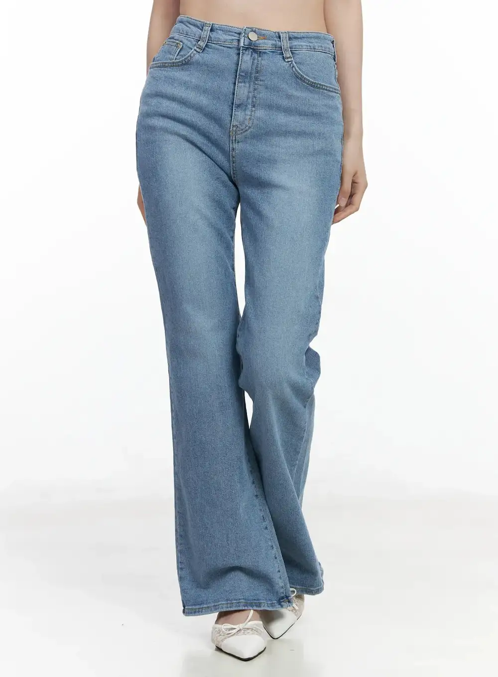Regular-Fit High-Waist Bootcut Jeans