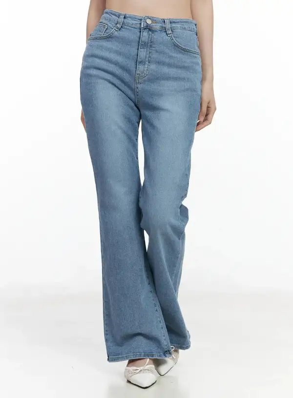 Regular-Fit High-Waist Bootcut Jeans